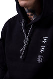 Black triple logo hoodie